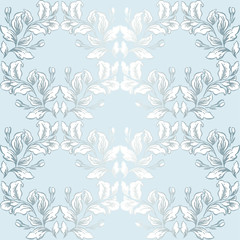 Fototapeta na wymiar Vintage baroque pattern seamless vector in classic flower graphic style background for backdrop, template, cover page design, fabric,textile. Fashionable background,modern seamless pattern.Damask. 