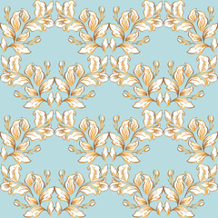 Vintage baroque pattern seamless vector in classic flower graphic style background for backdrop, template, cover page design, fabric,textile. Fashionable background,modern seamless pattern.Damask. 