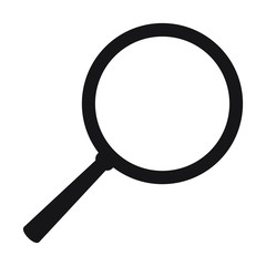 Search icon. Magnifying glass icon, vector magnifier or loupe sign.