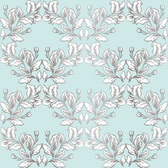 Fototapeta na wymiar Vintage baroque pattern seamless vector in classic flower graphic style background for backdrop, template, cover page design, fabric,textile. Fashionable background,modern seamless pattern.Damask. 