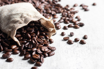 Coffee beans freshly roasted