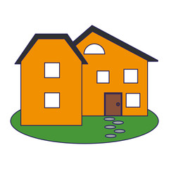 Real estate house building blue lines