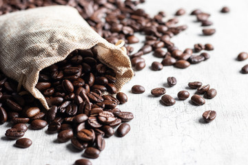 Coffee beans freshly roasted