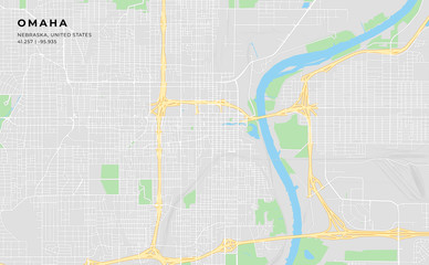 Printable street map of Omaha, Nebraska
