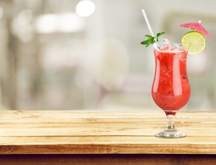 Glass of alcohol  cocktail on background