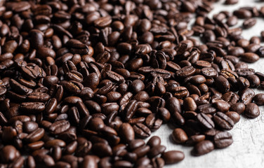 Coffee beans freshly roasted