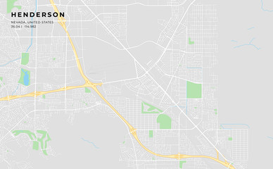 Printable street map of Henderson, Nevada