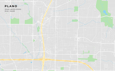 Printable street map of Plano, Texas