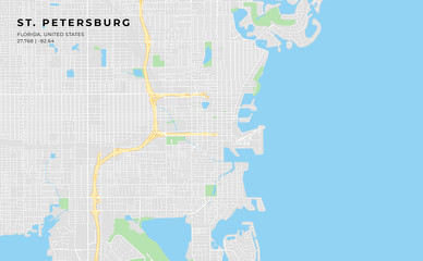 Printable street map of St. Petersburg, Florida