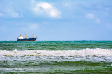 Dry cargo ship in the Sea