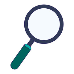 magnifying glass symbol isolated blue lines