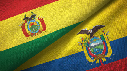Bolivia and Ecuador two flags textile cloth, fabric texture