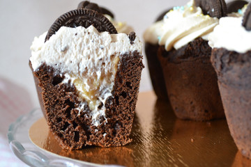 chocolate cake with cream