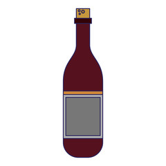Wine bottle isolated blue lines