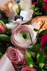 nunculus, anemone, rose, hyacinth, Tulip, rose, bouquet, flower, pink, roses, flowers, nature, love, white, wedding, red, floral, bunch, green, beauty, romance, blossom, petal, isolated, gift, beautif