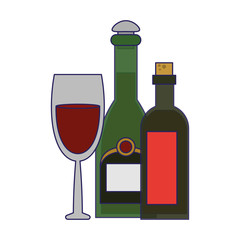 Bar drinks cups blue lines