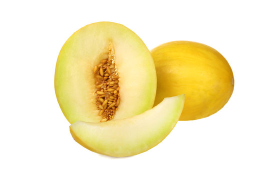 Honigmelone isoliert auf wei&szlig;