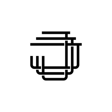 triple j monogram jjj letter hipster lettermark logo for branding or t shirt design