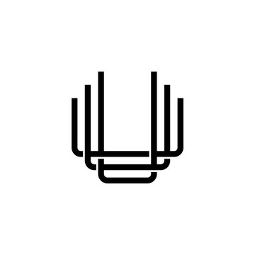 triple u monogram uuu letter hipster lettermark logo for branding or t shirt design