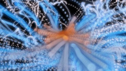 Abstract background with circles and lines. Different shades and thickness.