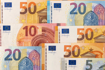 European Bank notes Euro currency from Europe Euros.