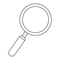 magnifying glass symbol isolated black and white