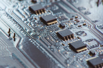 Chip on motherboard with golden contacts 