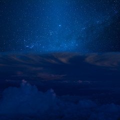 Clouds and stars from above