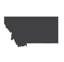 Vector Montana Map silhouette. Isolated vector Illustration. Black on White background.