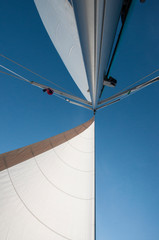 Sail, mainmast and sky