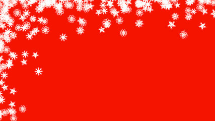 Abstract background with a variety of colorful snowflakes. Big and small.