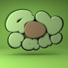 Avocado 3d lettering