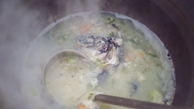 Traditional fish soup from Danube Delta