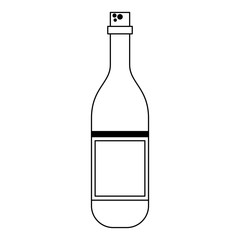 Wine bottle isolated black and white