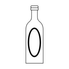 Whiskey bottle isolated black and white