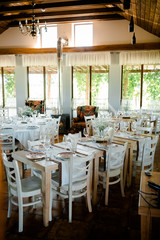 Rustic restaurant arrangement