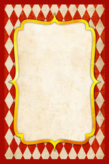 Vintage Circus Carnival Poster with old grunge diammond harlequine Patterns © karlrossmann