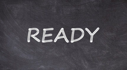 Obraz premium Ready written on blackboard