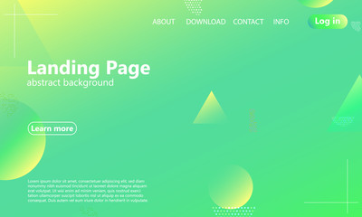 Website landing page. Geometric background.