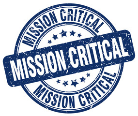 mission critical blue grunge stamp
