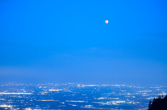 notte luna lunga esposizione pianeti spazio