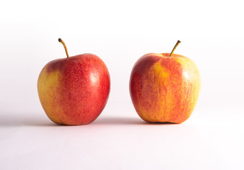 red apples on white background