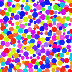 The bright colorful confetti on a white background.       