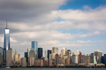Fototapeta na wymiar A view of Lower Manhattan from Liberty State Park