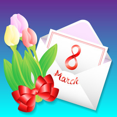 8 March Women's Day greeting card template