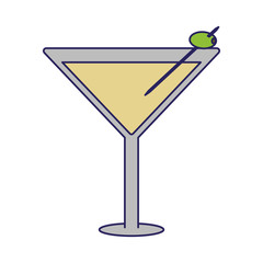 Cocktail glass cup blue lines