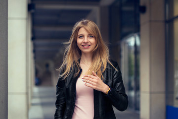 Beautiful blonde woman portrait