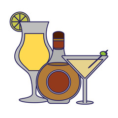 Bar alcohol drinks blue lines