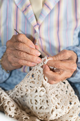 Hands of elderly person