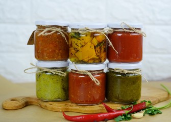  sauces in bottles